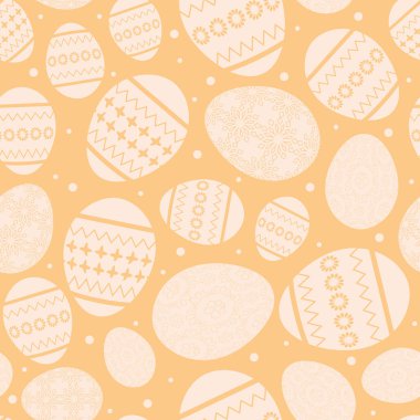 bej renkli Paskalya seamless modeli ile dekore edilmiş Paskalya yumurta - vektör