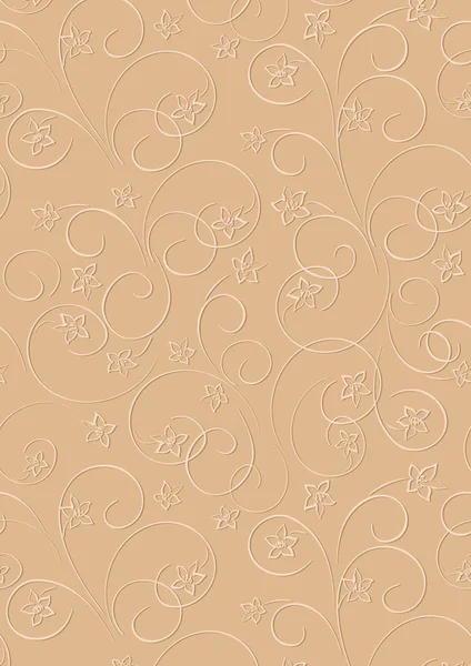 Fond floral vectoriel brun clair format a4 avec ombre — Image vectorielle