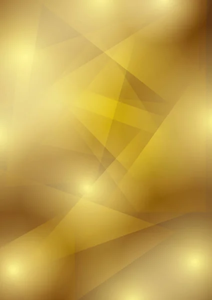 Helle goldene Vektor Hintergrund mit transparenten geometrischen Formen a4-Format — Stockvektor