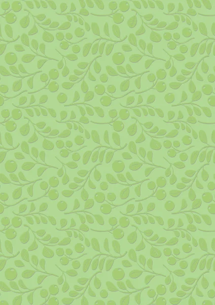 Fondo verde claro con patrón floral - vector A4 — Vector de stock