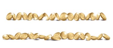 Altın sikke çizgisi - vektör dolar 