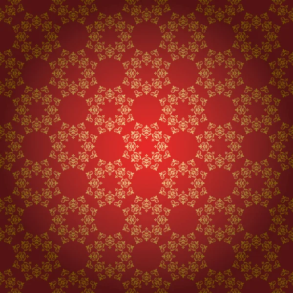 Fondo Vector Rojo Brillante Con Ornamento Vintage — Vector de stock