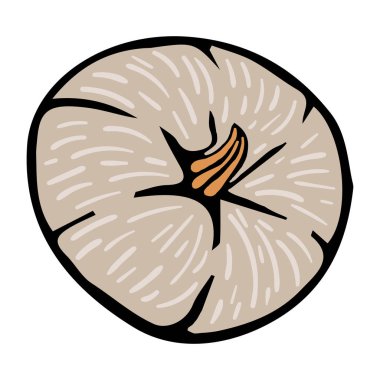 Beyaz arka planda izole edilmiş balkabağı yuvarlak karalama