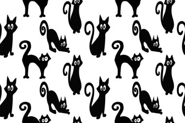 Cadılar Bayramı kara kedileri belli, izole desen 