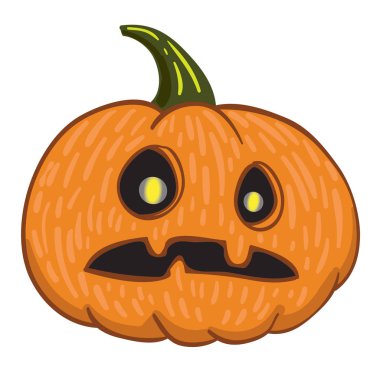 Dekor ve Tasarım için Balkabağı Cadılar Bayramı Vektör İllüstrasyonu