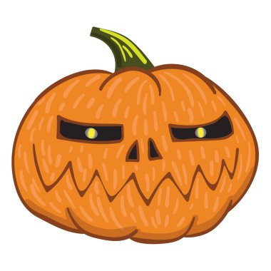 Dekor ve Tasarım için Balkabağı Cadılar Bayramı Vektör İllüstrasyonu