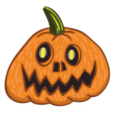 Dekor ve Tasarım için Balkabağı Cadılar Bayramı Vektör İllüstrasyonu