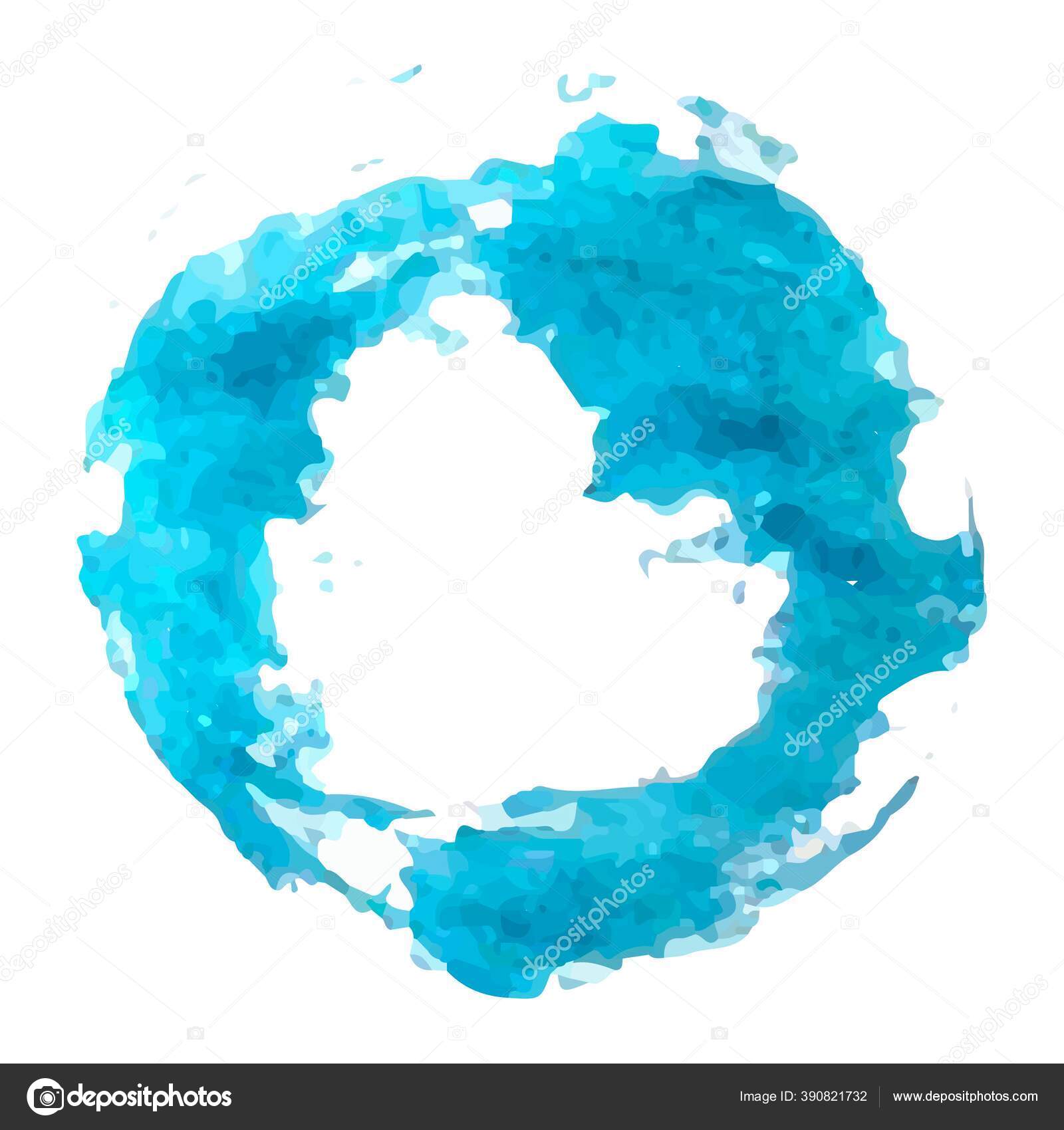 Warna Air Vektor Lingkaran Biru Pada Latar Belakang Putih Ilustrasi Stok Vektor C Anzelikakononec 390821732