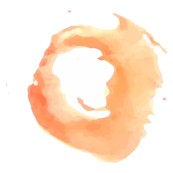 Aquarelle Vectorielle Tache Coup Pinceau Couleur Orange Sur Fond Blanc — Image vectorielle