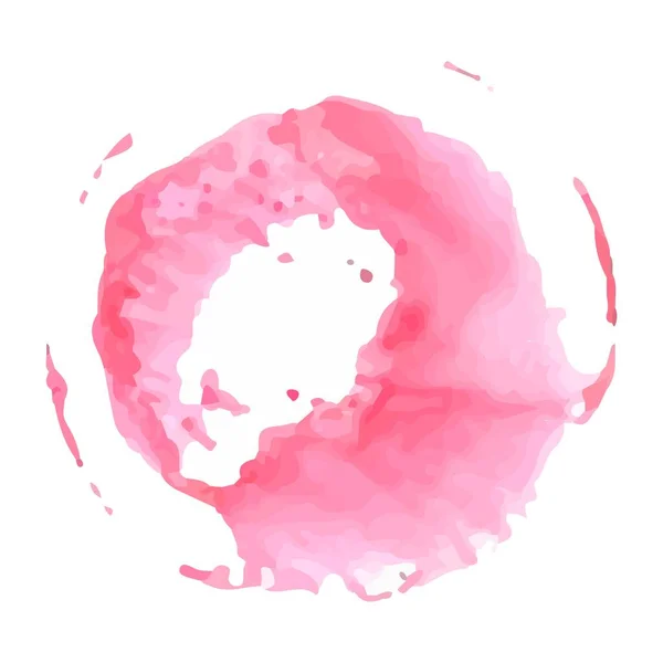 Aquarelle Vectorielle Cercle Couleur Rose Sur Fond Blanc Illustration Stock — Image vectorielle