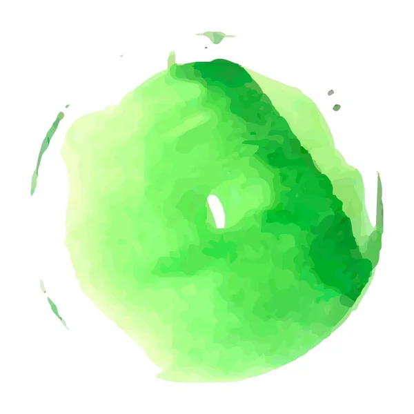Векторный Акварель Зеленый Круг Белом Фоне Рисунок Складе Оформления Декорирования — стоковый вектор
