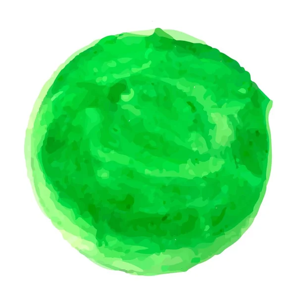 Векторный Акварель Зеленый Круг Белом Фоне Рисунок Складе Оформления Декорирования — стоковый вектор