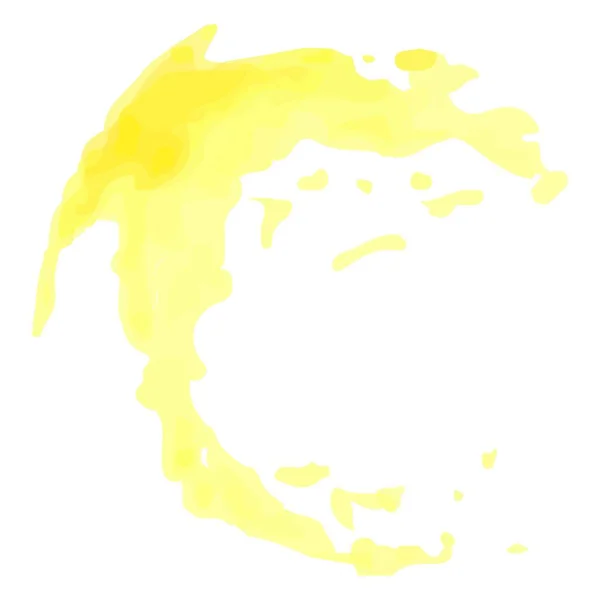Векторна Акварельна Фарба Бризки Жовтого Білому Тлі Стокова Ілюстрація Дизайну — стоковий вектор