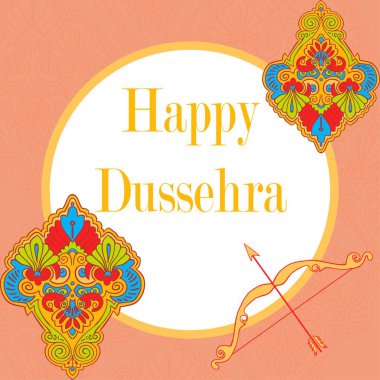 Hint süslemeli pankart, mutlu dussehra stok vektör çizimi, tasarım ve dekorasyon için, kartpostal, poster