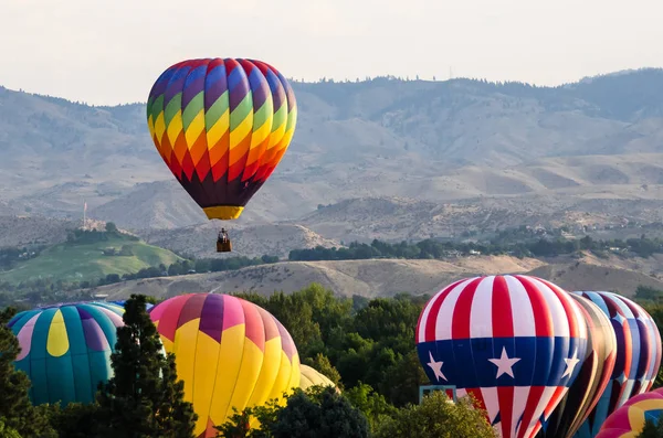 Vroege Ochtend Lancering Van Hete Lucht Ballonnen — Stockfoto