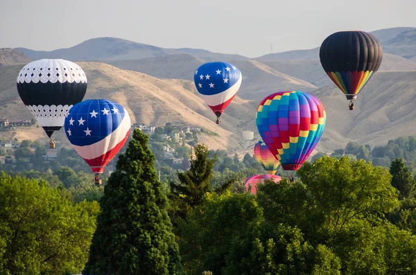 Vroege Ochtend Lancering Van Hete Lucht Ballonnen — Stockfoto