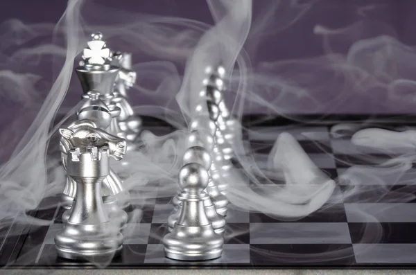 Heftige Schachschlacht Und Der Nebel Des Krieges — Stockfoto