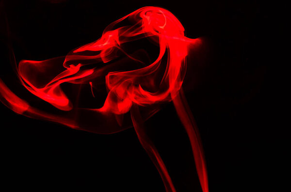Nature Abstract: The Delicate Beauty and Elegance of a Wisp of Red Smoke