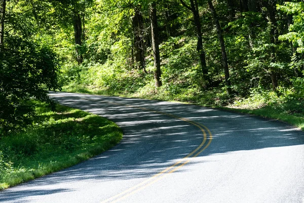 Den Slingrande Vägen Genom Appalachian Mountain Längs Blue Ridge Parkway — Stockfoto