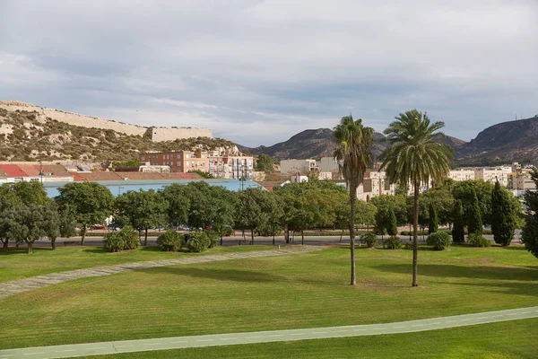 Park and green area in city of Cartagena in region Murcia in Spain.