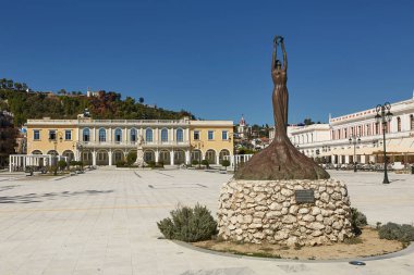 Sanat Heykel ve Zakynthos Adası, İyon Denizi, Yunanistan, Avrupa'nın Ana Meydanı
