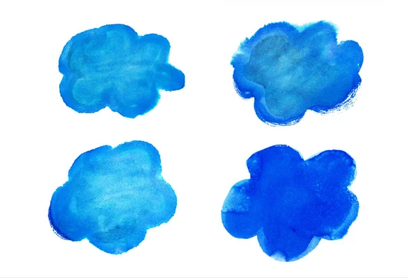 Gemalt in Aquarell Wolken isoliert auf weißem Hintergrund — Stockfoto