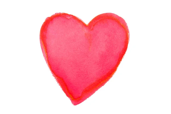 Coração colorido aquarela isolado no fundo branco — Fotografia de Stock