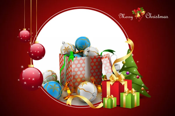 Christmas Gift Box Bubbles — Stock Photo, Image