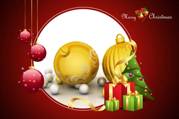 Christmas Gift Box Bubbles — Stock Photo, Image