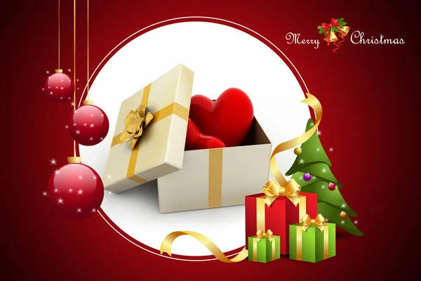 Gift Box Hearts — Stock Photo, Image