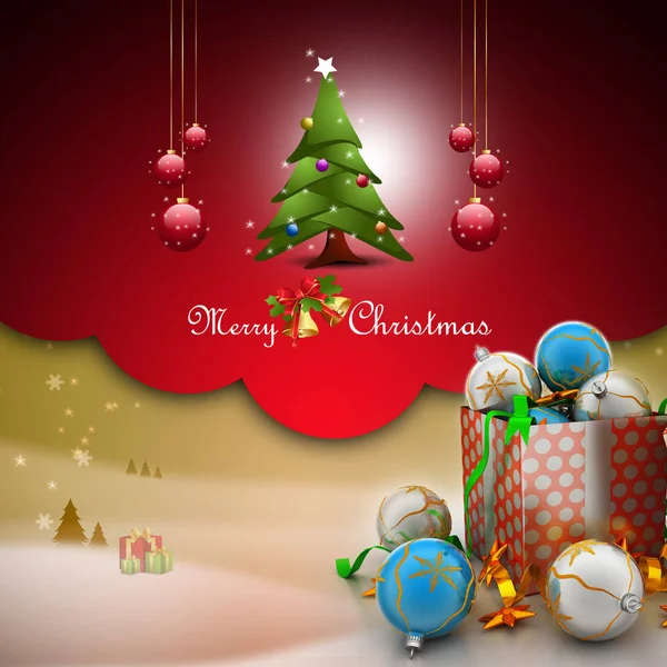 Caixa Presente Natal Com Bolhas — Fotografia de Stock
