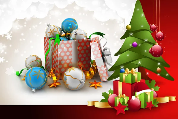 Caixa Presente Natal Com Bolhas — Fotografia de Stock