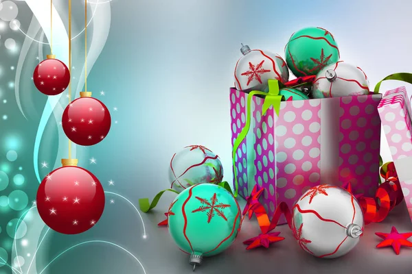 Christmas Gift Box Bubbles — Stock Photo, Image
