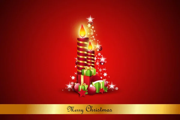 Confezione Regalo Natale Con Bolle Candela — Foto Stock