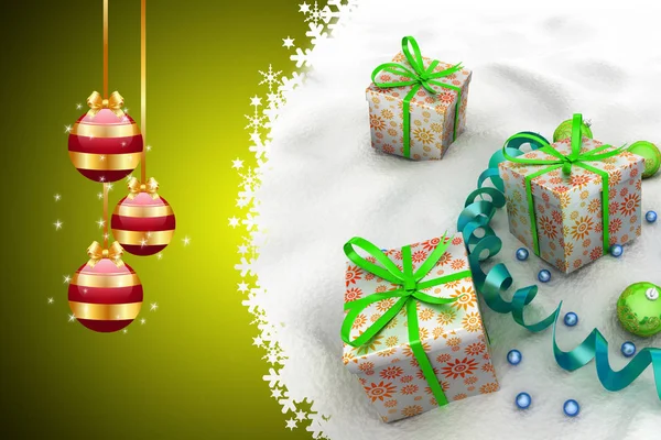 Christmas Gift Box Bubbles — Stock Photo, Image