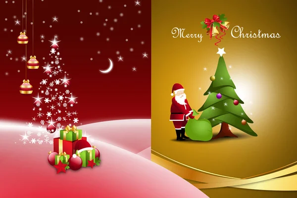 Caixa Presente Natal Com Santaclaus — Fotografia de Stock