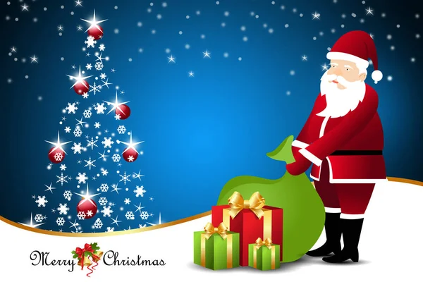 Caixa Presente Natal Com Santaclaus — Fotografia de Stock