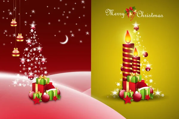 Christmas Gift Box Bubbles Candle — Stock Photo, Image