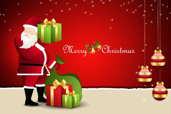 サンタクロースとクリスマスギフトボックス — ストック写真