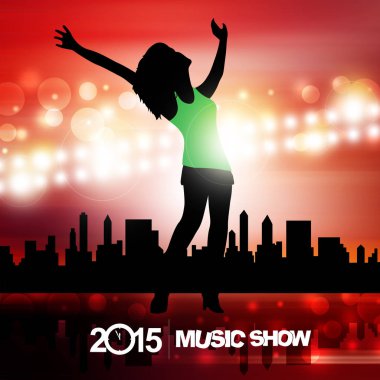 Yeni yıl müzik gösterisi renk arkaplanı