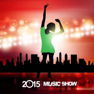 Yeni yıl müzik gösterisi renk arkaplanı