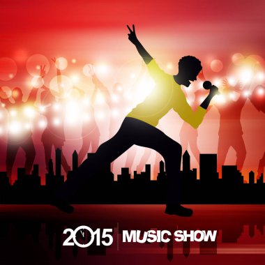 Yeni yıl müzik gösterisi renk arkaplanı