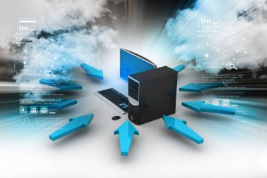 ok işaretinin etrafındaki bilgisayar renk arkaplanında