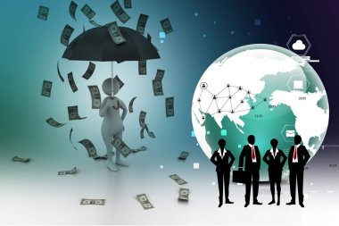 Renkli çantalı iş adamları