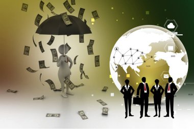 Renkli çantalı iş adamları