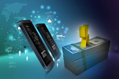 Renk arkaplanında yüzde işareti olan dolar notları