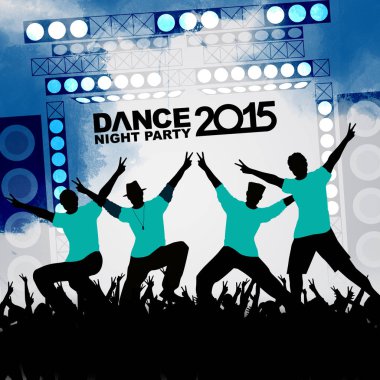 Yeni yıl dans gösterisi renk arkaplanı