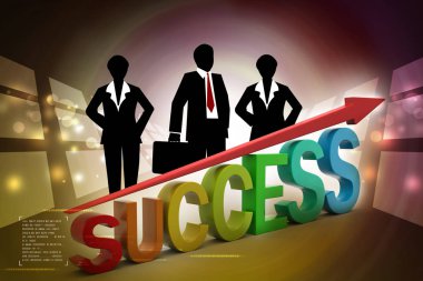 Renkli arkaplanda iş başarısı grafiği