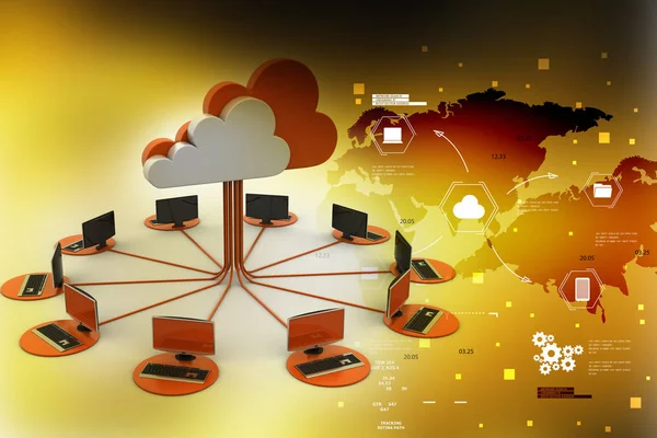 Begreber Cloud Computing Enheder - Stock-foto