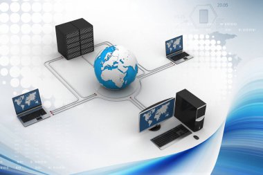 dizüstü bilgisayar sunucu ve bilgisayar ile dünya çapında